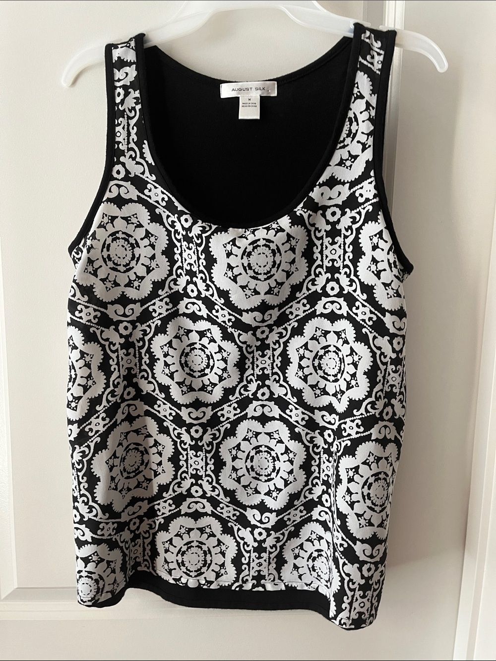 august silk Black & White Medallion Print Tank